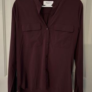 Juno Patch Pocket Blouse -  Ministry of Supply Burgundy / M